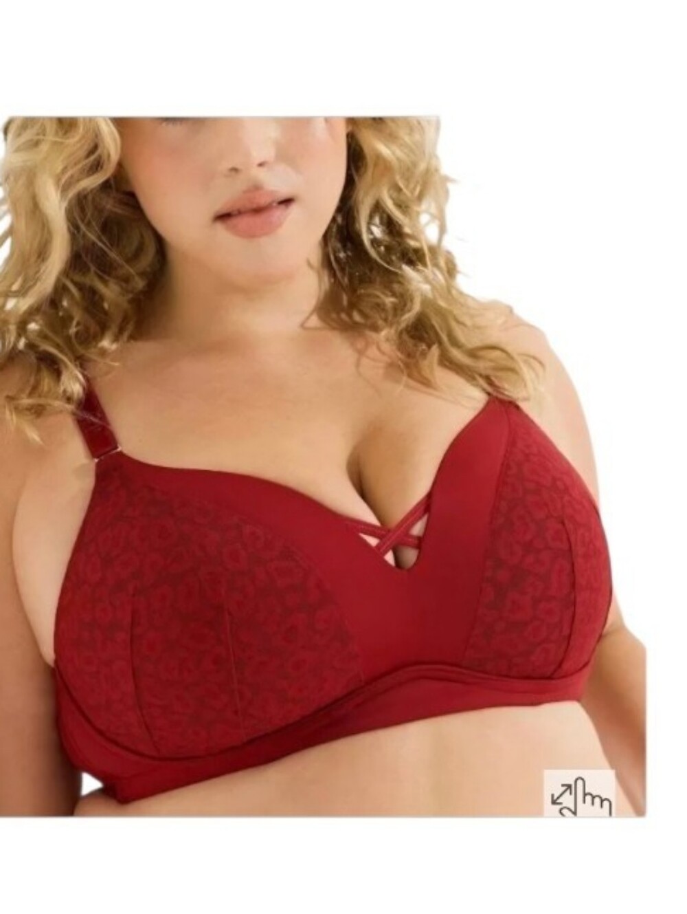 Torrid Curve Red Wine Dream Wire-Free Push-Up Bra, 44D, NWOT